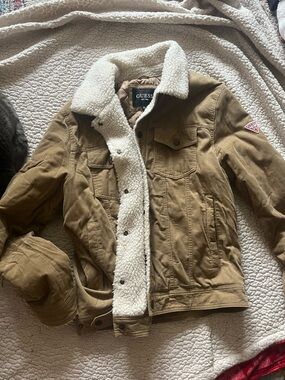 Guess Corduroy Fur Lined Jacket